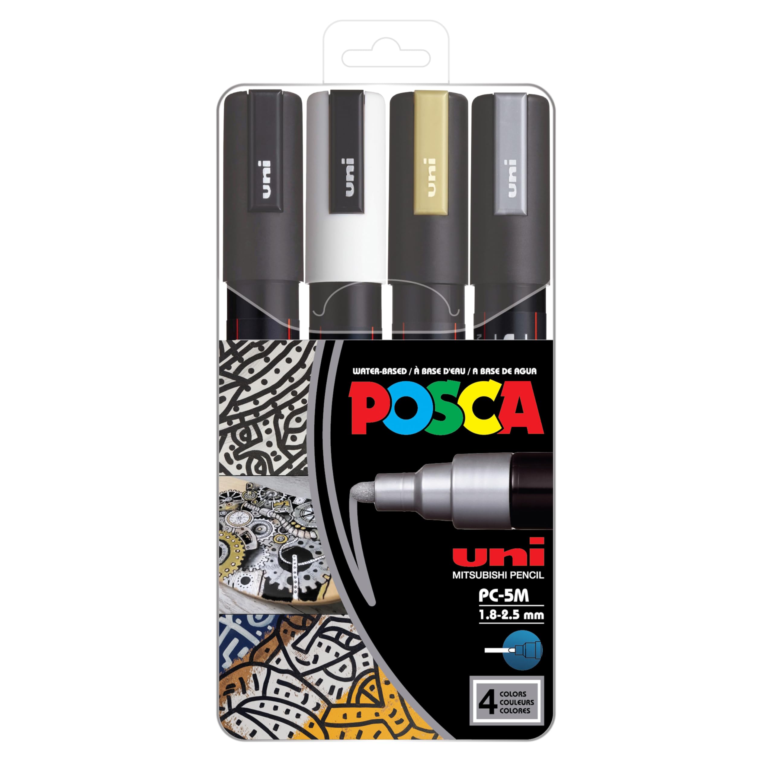 Marker Medium Tip Set Of 4 Assorted Colors POSCA Uni